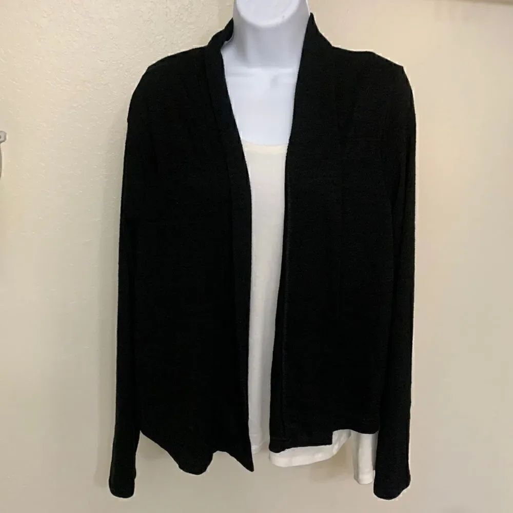 GAP, CARDIGAN WRAP, large, poly/rayon/spandex blend, great condition, black
